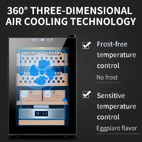 Zigarren Humidor, 50L Elektrischer Humidor Schrank mit Zedernholzregalen, Intelligente Temperaturregelung, Touch-Display, Elektronischer Kühler Humidor