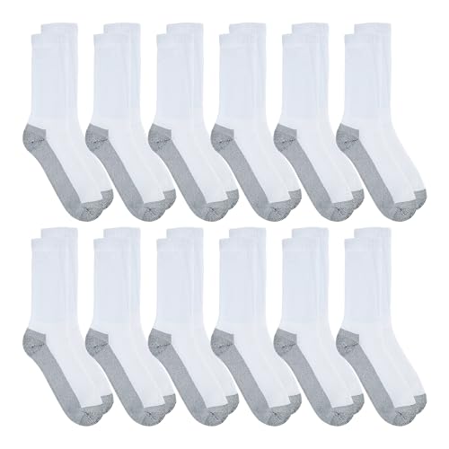 Fruit of the Loom Men's Workgear Socks, Crew - 12 Pack - White, M | Full Cushion Comfort With Breathable Cotton Blend, Reinforced Heel And Toe, And Odor Control For Lasting Freshness - image 3