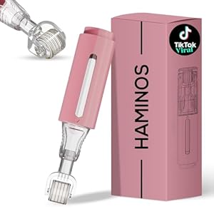 Derma roller 0.5 mm with Serum Tank for Skin, Hair, Wrinkles, Stretch Marks, Hyperpigmentation + STEP-BY-STEP GUIDE, 140 Titanium Needles WITHOUT SERUM