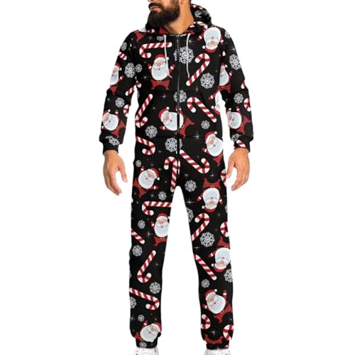 Binienty Men's Women's Non-Footed Solid Color Onesie Pajamas Jumpsuit for Adults