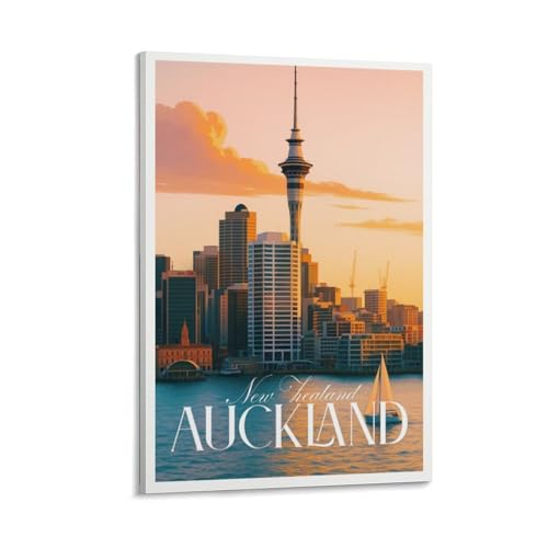 Auckland Travel Print Canvas Wall Art 16x24in (40x60cm)
