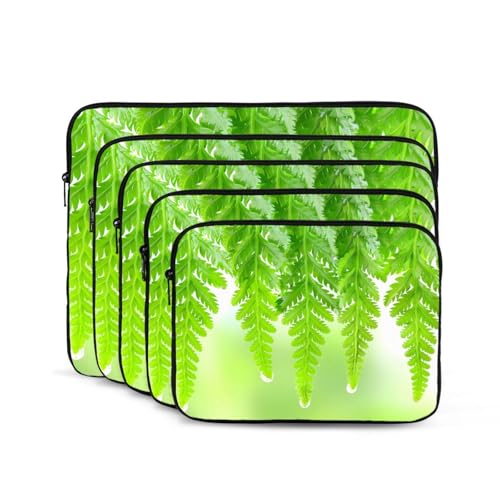 Fresh Green Leaves Laptop Sleeve Case 15 Inch Suitable For Notebook Computer Tablet Traveling Carrying Simple Case2