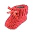 Glamour Girlz Chaussons en tricot doux avec nœud en satin pour nouveau-né (rouge)
