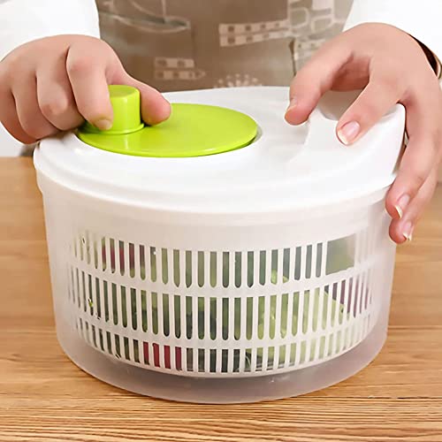 MNSRRN Centrifugador de ensalada grande, secador de lechuga de 5 litros, centrifugador de ensalada fácil de centrifugar eficiente y fácil de secar
