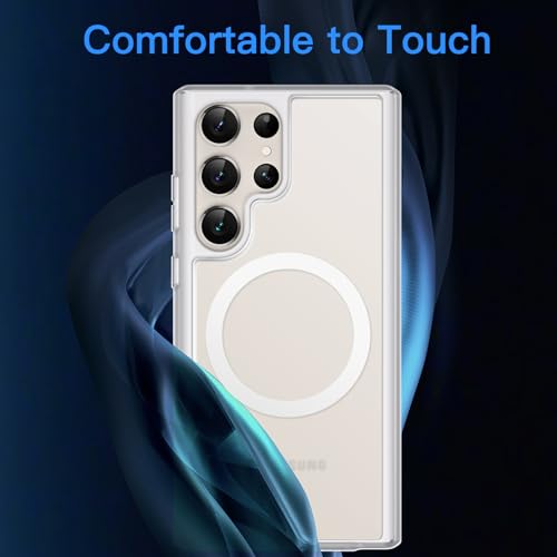 Image of JETech Magnetic Case for Samsung Galaxy S23 Ultra, Frosted Clear | Cover Compatible with MagSafe, Translucent Matte Back, Shockproof Protection