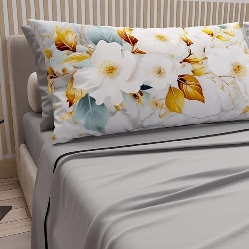 PETTI Artigiani Italiani - Lenzuola in Cotone con Federe in Stampa Digitale, Lenzuola Matrimoniali, Completo Letto Matrimoniale, Flower Ceramic-01, 100% Made in Italy