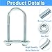 Moicstiy 4 Sets M6 U Bolts 1 Inch Wide, Round U-Bolts with Frame Plates, Nuts, and Washer, Zinc Plated Steel U Clamp for Trailers, Boats (25 mm x 70 mm