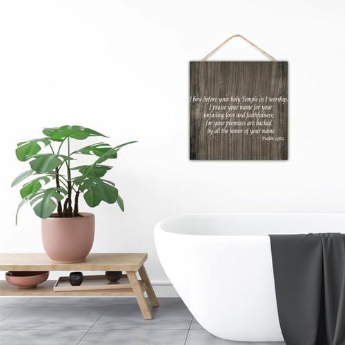 Placa de madera rústica con versículo bíblico para decoración de pared en salones de campo 5