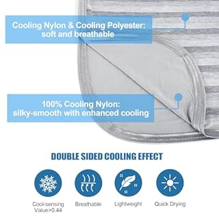 Ailemei Direct Cooling Throw Blanket for Hot Sleepers,Double Sided Cold Effect, Lightweight Breathable Summer Bed Blanket for Couch, Transfer Heat to Keep Body Cool Night Sweats,50"x70"