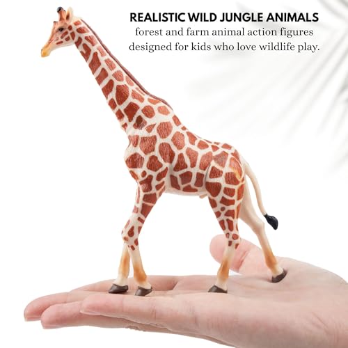 Image of 6 PCS Realistic Wild Jungle Animals Toys for Kids 3+ | Attractive Forest Farm Animals Toy Action Figurine Playset for Boys and Girls Birthday Gifts for Children Educational & Decoration Items