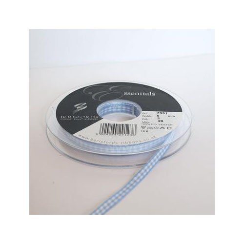 Ruban Vichy 5mm : Vendu par 2 Mètres - Bleu Cover