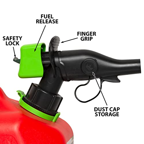 Scepter FR1G252 Fuel Container With Spill Proof Smart Control Spout With Bonus Funnel, Red Gas Can thumb #4