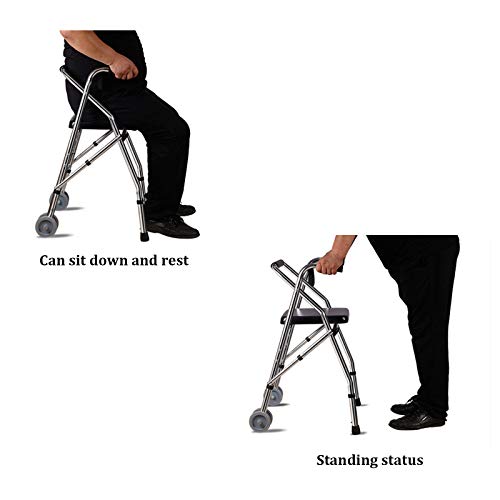 Déambulateur vertical avec siège ELQ à hauteur réglable et roues