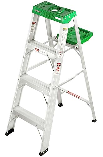 Image of Liberti LB-1204 Aluminium Step Ladder with Utility Tray (Silver)