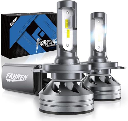 Image of FORENNER H4 Light Bulb, 90000LM 1500% Super Brighter, Real 1:1 Size, 9003 /HB2 for High Low Beam, 6500K Cool White, 70000Hrs Long Service Life with Cooling Fan, Plug and Play, Pack of 2 Tire Lights