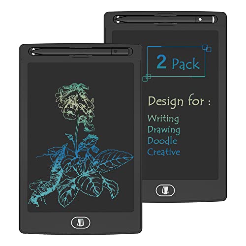 [Paquete de 2] Tableta digitalizadora LCD reutilizable de 8,5 pulgadas, tablero de notas TIQUS con stylus — Negro miniatura 1