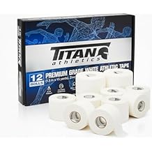 12 Pack White Athletic Tape 45ft Rolls - Athletes Trainers Injuries & First Aid - Premium Medical Sports Tape - Wrap & Support Ankles & Wrists - Easy Tear Design with Zinc Oxide & No Sticky Residue