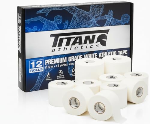 12 Pack White Athletic Tape (45ft Rolls) - Athletes Trainers