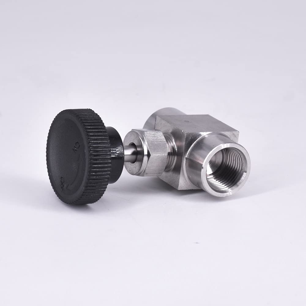 Valvola a Spillo 1/8 1/4 3/8 1/2 Pollice BSP NPT Femmina Valvola a Spillo Crane 304 316 Acciaio Inossidabile Controllo del Flusso for Acqua Gas Olio(Npt,1/8 inch)