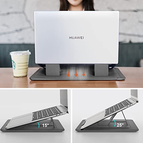 Nillkin 15.6 Inch Laptop Sleeve with Laptop Stand and Mouse Pad, 15.6-16 inch Laptop Case Cover with 2 Adjustable Angle Laptop Stand for HP/Dell/Lenovo/Asus/Acer/Gaming Laptop, Gray