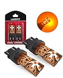 LASFIT 3157 3156 3057 4157 LED Bulbs Polarity Free Super Bright High Power LED Lights, Use for Turn Signal Blinker Lights, Side Marker Lights, Amber Yellow (Pack of 2)