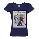 Coupe cintrée French Unicorn T-Shirt Femme Col Rond Coton Bio Magazine Retro La Vie Parisienne Cocu Vintage Revue Ancienne 1930