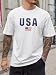 Mainfini Mens Patriotic Tee US America Muscle Print Tshirt Red White Blue Graphic T Shirt Printed Shirts XL