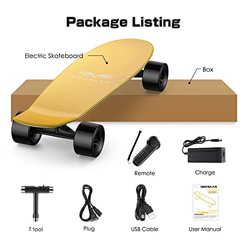 Electric Skateboards, Longboard Cruiser With Remote Control, 350W Motor,Top Speed12.5 Mph 5/7 Miles Range 3 Speeds Adjustment, Electric Skateboards For Adults Beginners Kids Teens #TOP6