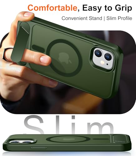 Image of Magnetic Compatible with iPhone 11 Phone Case, [Built-in Invisible Kickstand][Compatible with MagSafe] [Military Grade Shockproof] Slim Translucent Matte Phone Case for iPhone 11 6.1 inch