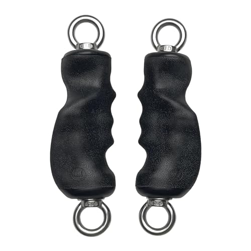 KORIKAHM Cable Machine Attachment with Upgraded Ergonomic Gym Handles, LAT Tricep Rope Pull Down Attachment,Exercise Handles for Home Gym Workout (Double Ring Handle) by KORIKAHM - Used condition - US$26.22
