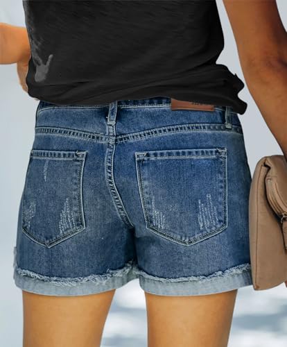 Image of MODARANI Denim Shorts for Women Distressed Jean Shorts Ripped Summer Hot Short