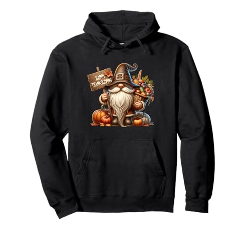 Happy Thanksgiving GNOME for Women Men Kids Fall Pumpkin Sweat à Capuche