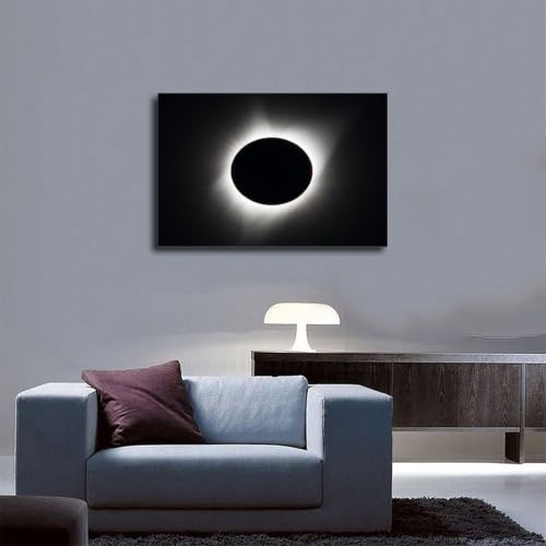 Toile éclipse solaire 2017 mur vide bureau cadre suspendre 50x76 cm - 5