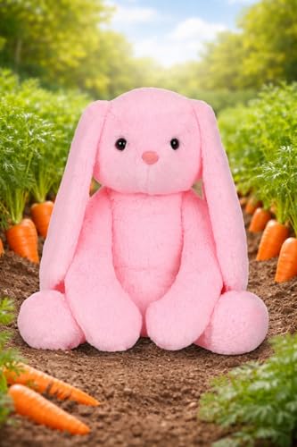 Image of 35 cms Plush Bunny Rabbit Toy with Long Ears - Soft Stuffed Animal for Kids, Babies & Toddlers - Perfect Cuddly Birthday Gift for Toddlers & Infants