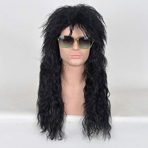 FRCOLOR Peruca Preta Longa Encaracolada Peruca Longa E Fofa Peruca Cosplay Touca Estilo Rock Peruca