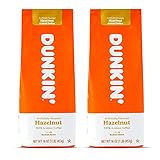 Dunkin Donuts Coffee Hazelnut 16 OZ Bag, Pack of 2