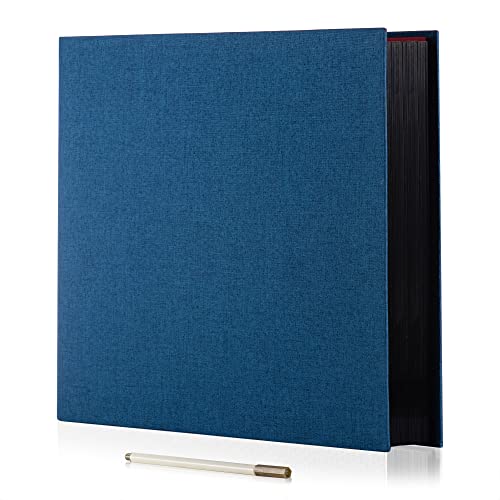 HoneyTolly Fotoalbum, selbstklebend, 7,9 x 12,7 cm, 10,2 x 15,2 cm, 15,2 x 10,6 cm, 40 schwarze selbstklebende Seiten, Leineneinband… – Ansicht 1