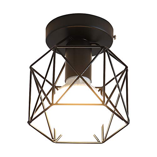 Retro Industrial Lámpara de techo de interior, Techo de Metal Lámpara de Techo Colgante Mini de Estilo Vintage (E27, no hay bombillas)