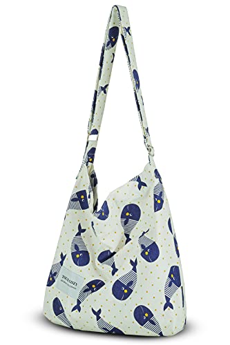 Image of Hobo Crossbody Bag for Women - Large Cotton Tote Shoulder Purse | Adjustable Strap