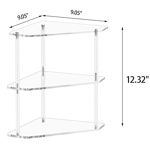 Tasybox TBCS1 Corner Shelf 2 Tier Bathroom Counter Organizer Acrylic Countertop Corner Shelves thumb #2