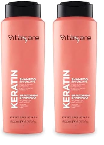 Vitalcare Keratin Oil Shampoo - Cheratina E Proteine Capelli Fragili E Stressati, 500 Millilitro (Confezione da 2)