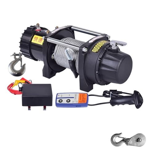 Image of Portable Small Electric Hoist, Electric Vehicle-Mounted Crane Winch, Off-Road Vehicle Self-Rescue Winch (6000 Lbs Fast Model)