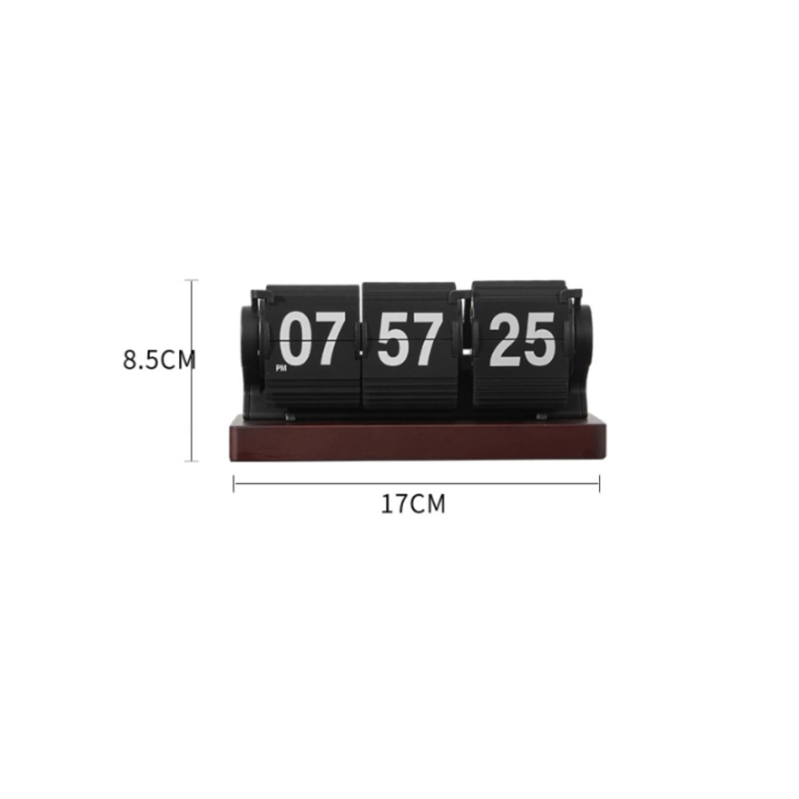 predolo Orologio da Scrivania Orologio Flip Orologio da Tavolo Timer da Ufficio Accessorio Minimal in PVC E Legno con Display a Cartellini Adatto per Scrivania Postazione Lavoro Casa, Nero
