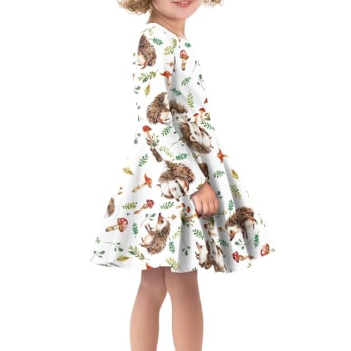 PinUp Angel Girl Long Sleeve Dress Cute Graphic Comfortable Casual Swing Flowy Twirly Dress for Kids3