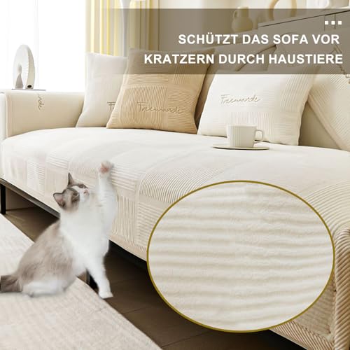 Couch Überzug,Sofa-Schutzhülle 1/2/3/4 Sitzer L Form Sofa Cover Sofa Überzug Ecksofa,2024 Neue Universelle Rutschfeste Sofa Überwurf,Solide Strukturierte Ultra Stretch Sofa Überzug für Wohnzimmer