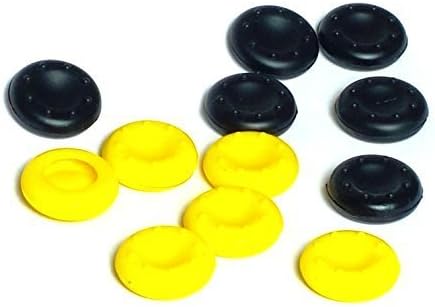 Silicone Thumb Grip cover 6pairs /12 pcs for PS3 / PS4 / Xbox 360 / Xbox One / Wii Game joystick controller cover - BLACK & YELLOW