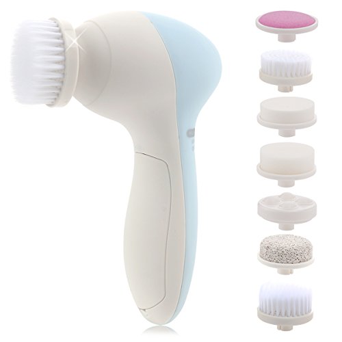 PIXNOR P2016 Portable 7-in-1 Electric Beauty Care Massager Facial Massager Cleaner (Light Blue) by PixnorÂ®