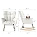 Skandiquip Nursery Rocking Chair, Rocking Chairs for Nursery, Baby Rocker Chair, Glider Rocker, Anti-Tip Safety Design, 440 Lb Weight Capacity, Cotton Fabric Cover, White