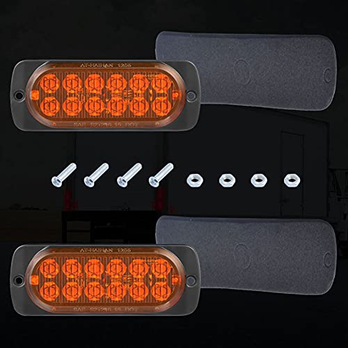 AT-HAIHAN DOT Pack of 2 Aluminum Housing Amber LED Trailer Turn Signal Brake Parking Side Maker Lights, Compliant Waterproof Surface Mount Lighting for Truck Tractor Jeep RV by AT-HAIHAN - Image 7