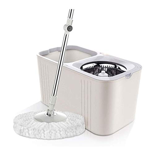 SBJKLYRN Cubo para fregona, Juego de trapeador Giratorio y Cubo for escurridor mágico Pisos, Juego Cubos for con Cabezales Secado giratorios for Limpieza Cocina Dormitorio en el hogar